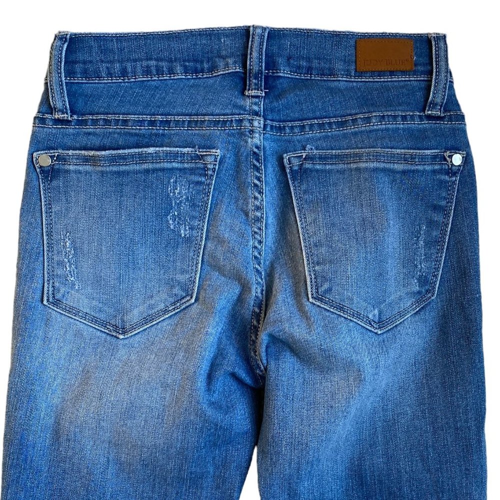 Judy Blue Destroyed Distressed Slim Skinny 90s Y2K Grunge Jeans JB8261MD-3/26 - Picture 11 of 16